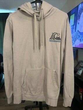 Quiksilver Stone Beige Logo Pullover Hoodie